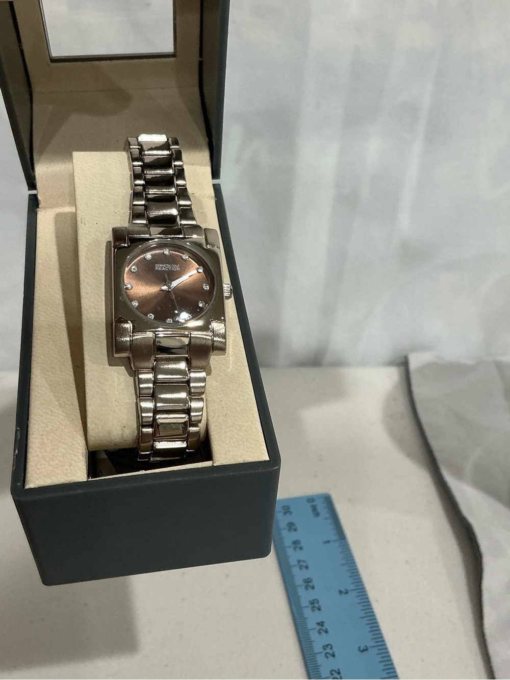 Kenneth Cole Reaction Silver Bracelet Watch with Brown Dial